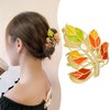 Fall Hair Clips Thanksgiving Hair Claw Clips Thanksgiving Hair Accessories Maple Leave Hair Clamps Strong Hold Hair Non-slip Hair Barrettes for Women Girls Jaw Hair Catch
