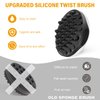 WTTORDE Silicone Twist Curl Hair Brush for Afro Waves, Detachable Two-Sided Wave Tool With Big and Small Holes for Men, Women, Short Hair, Black, 1 Pcs