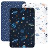 david's kids 3 Pack Mini Crib Sheets, Premium Pack N Play Sheets for Boys Girls Neutral, Soft Breathable Baby Sheets Fit Pack N Play, Playard and Mini Crib Mattresses, Space