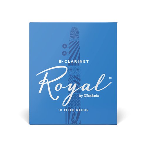 D’Addario Woodwinds Royal Bb Clarinet Reeds - Reeds for Clarinet - Strong Spine - Works Well for Classical & Jazz - Clarinet Reeds 2.5 Strength, 10-Pack