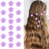 20Pcs Purple Small Flower Hair Clips for Women, Mini Flower Clips for Hair Flower Hair Pins Wedding Hair Accessories for Women Girls