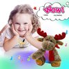 BSTAOFY LED Musical Reindeer Christmas Stuffed Animal Creative Singing Elk Soft Plush Toy Night Light Up Colorful Cute Elk Plush Soft Lovely Toy Bedtime Doll Birthday Gifts, 12''