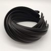 Hixixi 20pcs 15mm Wide Satin Fabric Covered Ribbon Flexible Headband Hairband Hair Band For Girls Women DIY Craft (Black)