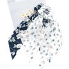 Funlovin 6pcs Scarf Scrunchies for Hair Ties Scarves Scrunchie Chiffon Floral Hair Ribbon Long Tail Fashion Ponytail Holder Scrunchy for Women