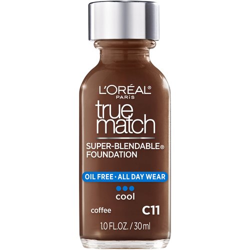 L'Oreal Paris Makeup True Match Super-Blendable Liquid Foundation, Coffee C11, 1 Fl Oz,1 Count