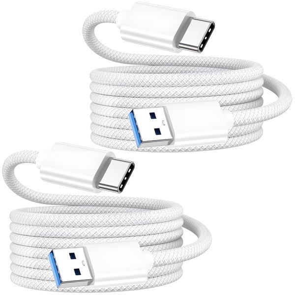 USB to USB C Cable [2 Pack, 6FT],USB A to USB C 3A Fast Charging Braided Charge Cord, Car Carplay Cable for iPhone 16 15 15 Pro Max 15 16 Plus iPad Pro iPad Air 5th Mini 7th Gen Car Charger Cable Cord
