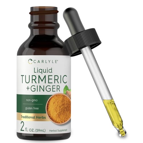 Carlyle Turmeric and Ginger Drops 2 fl oz | Supplement with Black Pepper | Vegan, Non-GMO, Gluten Free