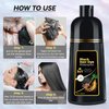 JIESSIA Black Hair Dye Shampoo 3 IN 1, Hair Color Shampoo for Gray Hair Coverage For Women & Men Natural Herbal Plant Semi Permanent Grey Hair Cover Treated, 16.9 Fl Oz