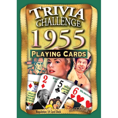 Flickback 1955 Trivia Playing Cards 70th Birthday or Anniversary