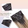 DIYOMO Seamless Hair Extensions - Real Human Hair,Human Hair Extensions Clip in Hair Extensions 120g 7pcs PU Clip In Hair Extensions Real Human Hair 14Inch P216 Dirty Blonde to Caramel Blonde