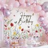 Avezano Wildflower Birthday Backdrop Girls Floral Birthday Banner Spring Wildflower Birthday Party Decorations Background 70.8 x 43.3 inch