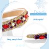 deladola Red Rhinestone Padded Headband Glitter Crystal Hairband Baroque Headbands Festival Party Headwear for Women (A)