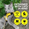 Kitty Holster - Reflective Cat Harness, High-Visibility Harness for Cats for Daytime and Nighttime, Secure Cat Vest for Walking and Travelling, Breathable and Washable Cotton, M to L, Sunshine Yellow