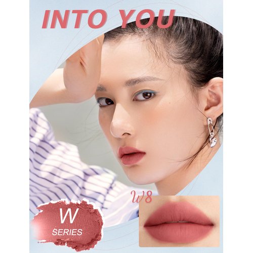 INTO YOU Matte Lipstick, Super Stay Lipstick for Women, Lip Stain Long Lasting Waterproof, Lip Mud Soft Lightweight, Smooth Lip Clay Mousse, Dual-Use For Lips And Cheek, Pink Lipstick (W8)