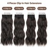 ZRQ Clip in Hair Extensions for Women,Chocolate Brown with Dark Brown 4PCS 20 Inch Hair Extensions Clip Ins Soft Hair Pieces for Women Thick Long Wavy Hair Extensions #5/6