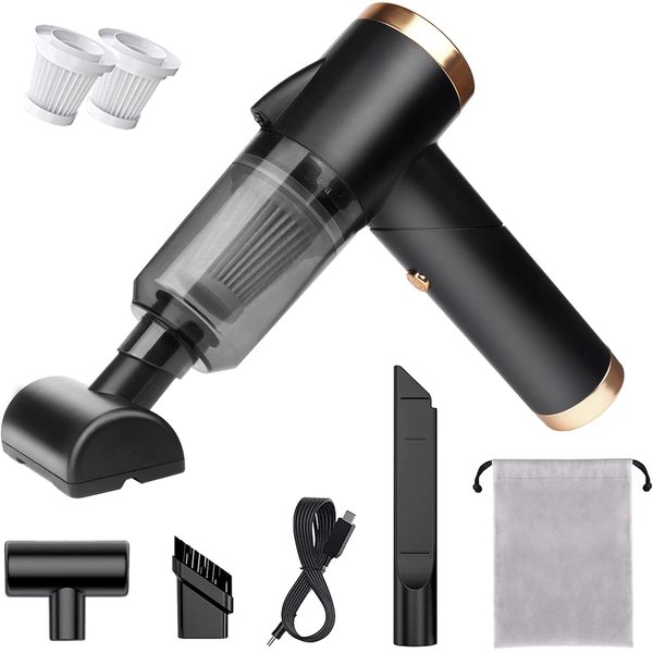 KOROICK Wireless Handheld Car Vacuum Cleaner - 90° Foldable Portable Vacuum Cleaner for Car, 9000PA Suction Cordless Car Vacuum, Rechargeable Mini Car Vacuum for Vehicle, Home and Office (Black)