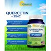 aSquared Nutrition Quercetin 1000mg with Zinc Supplement - 120 Capsules - Quercetin Dihydrate with Black Elderberry & Zinc - Max Strength Powder Complex Pills to Help Improve Immune Response