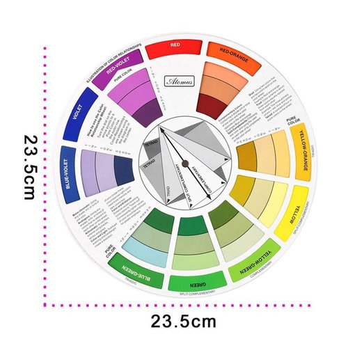 Exceart Tattoo Pigment Color Wheel Round Paper Card Eyebrow Lip Microblading Tattoo Permanent Makeup Accessories