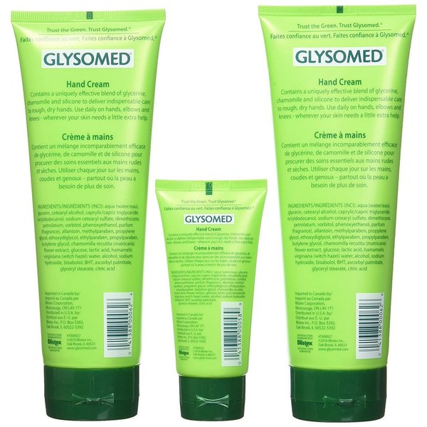 Glysomed Hand Cream Combo Pack, 8.5 Fl Oz (2 Count) + 1.7 Fl Oz (1 Count)