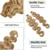Body Wave Blonde Tape in Hair Extensions Balayage Human Hair Extensions 50grams/20pcs Strawberry Blonde to Bleach Blonde Body Wave 100% Remy Hair pieces Tape on Extensions(H#27/613)…