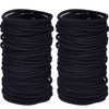 TecUnite 200 Pieces No-metal Hair Elastics Bulk Rubber Bands Hair Ties Ponytail Holders Hair Bands for Women(Black)