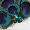 GENBREE 1920s Flapper Headband Peacock Feather Hair Clip Rhinestone Cocktail Hair Accessories for Women and Girls (Style 2)