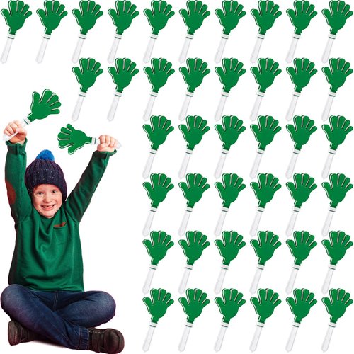 36 Pcs Green White Hand Clapper Noise Makers 7.5 x 3.5 Inch Noise Makers for Sporting Events Clap...