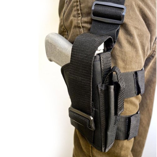 Tactical Holster/Leg Holster/Drop Leg Bag/Gun Holster, Adjustable Right Leg Handgun Holster, Airsoft Gun Holder, Pistol Pack/Pouch/Case Bag for Hunting, Gun Training (Black)