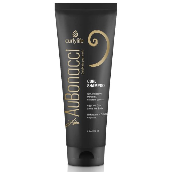 AuBonacci Curl Shampoo - Nourishing and Hydrating Cleanser for Curly Hair, Gentle Sulfate-Free Formula With Avocado Oil, 8 Ounces
