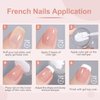GAOY French Manicure Kit, Nail Stamper and 2Pcs Gel Nail Polish, Include Nude Jelly Pink White Colors for French Tip, UV Light Cure