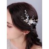 Sither Bridal Flower Hair Clip for Wedding Silver Hair Comb with Yellow Crystal for Women Hair Accessories for Bride Hair Clip Headpiece for Wedding Party Prom Gift