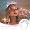 Acenail Light Up Happy Birthday Headband LED Birthday Crown Glowing Birthday Hair Hoop Birthday Party Props Decorations Birthday Gifts Birthday Hair Accessories for Adult Kids (B)