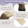 Full Shine Blonde Weft Hair Extensions Human Hair 18 Inch Blonde Hair Extensions Real Human Hair Sew In Human Hair For Women Balayage Brown To Platinum Blonde Hair Bundles Weave Extensions 105G