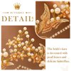 CLOACE Butterfly Crowns Gold Rhinestone Crown and Tiara Bride Wedding Headpiece for Women