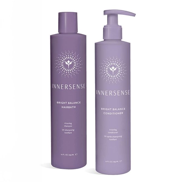 Innersense Organic Beauty - Natural Bright + Balanced Purple Toning Shampoo + Conditioner Value Duo | Non-Toxic, Cruelty-Free Haircare (10 fl oz | 295 ml)