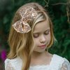 AMYDECOR Love Fairy 4.3-Inch Sparkly Sequin Bow Tie Headbands - Boutique Ribbon Bows for Girls, Kids, and Women (Gold)