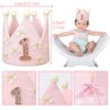 Boho Daisy Highchair Banner 1st Birthday Girl For First Party Decorations Set With Handmade Cake Topper Crown Hat