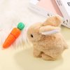 PEUTIER Bunny Plush Toy with Carrot Toy, Interactive Bunny Toy Electronic Hopping Rabbit Toy Walking Bunny Toys with Sounds Wiggle Ears Twitch Nose Bunny Toy for Kids Easter Birthday Gifts