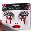 WRBAJIS Halloween Face Tattoos Stickers Glitter Spider Vampire Temporary Tattoo Eyes Face Gems Stickers for Women Girls Halloween Party Decorations Supplies 2Pcs