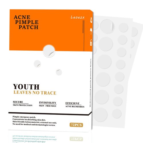 LEOEZX™ Acne Pimple Patches 72 Pcs,Acne Spot Dots,Facial Acne Patch,Hydrocolloid Acne Patch for Face,All Skin Types，Acne Patch & Pimple Patch