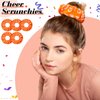 WILLBOND 20 Pcs Orange Satin Cheer Scrunchies, Hair Accessories Cheerleading Hair Ties Elastic Scrunchies Hairband Cheerleading Gifts for Girls Women Team Sport Player Gift Birthday Party
