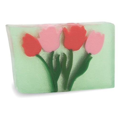 Primal Elements Glycerin Bar Soap | Helps All Skin Types, Sensitive, Oily & Dry Skin | NO PARABENS, VEGAN, GLUTEN FREE, 100% VEGETABLE BASE - (Tulips)