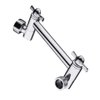 BRIGHT SHOWERS Brass Shower Arm Extender for Rain and Handheld Shower Head, 5 Inch Universal Shower Head Extension Arm, Height & Angle Adjustable, Chrome
