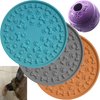 JALOUSIE Slow Feeder Puzzle for Dogs and Cats - Three Lick Mat and Extra Bonus Food Dispensing Ball - Reduce Anxiety and Boredom - Slow Feeding Treats Yogurt Peanut Butter and More