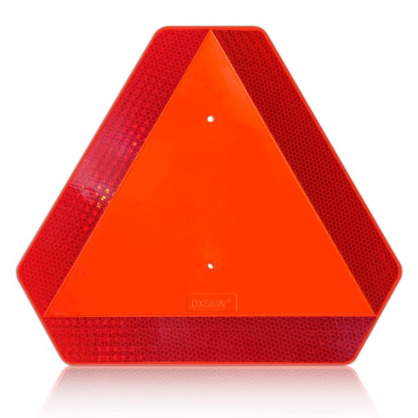 Slow Moving Vehicle Sign, Plastic DOT Slow Moving Vehicle Triangle Signs, SMV Sign 14"x16"x0.16"/5mm Thick Diamond Grade Reflective Up to 7 Years Outdoor for Golf Cart Accessories, Tractor, Utv,