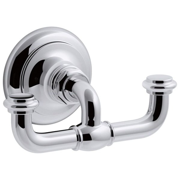 KOHLER K-72572-CP Artifacts Double Robe Hook, Polished Chrome