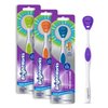 Tongue Cleaner (3-Pack) with Gentle Cheek Scraper. Two-Sided Head with Dual Action Cleaning for Fresh Breath.