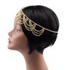 JAKAWIN Boho Tassel Head Chain Jewelry Gold Festival Costume Headdress Egyptian Headpiece for Women (C)