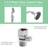 APLusee Shower Regulator Valve, APLusee Brass Shower Head Shut Off Control Valve, Water Flow Restrictor with On Off Switch, Chrome
