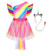 Princess Dress up Clothes for Girls,Princess Costume for Girls with Wing Headband,Unicorn Costume & Mermaid Costume Halloween Christmas Birthday Toddler Toys 3-6 Years